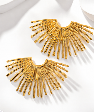 Sunburst Stainless Steel Earrings