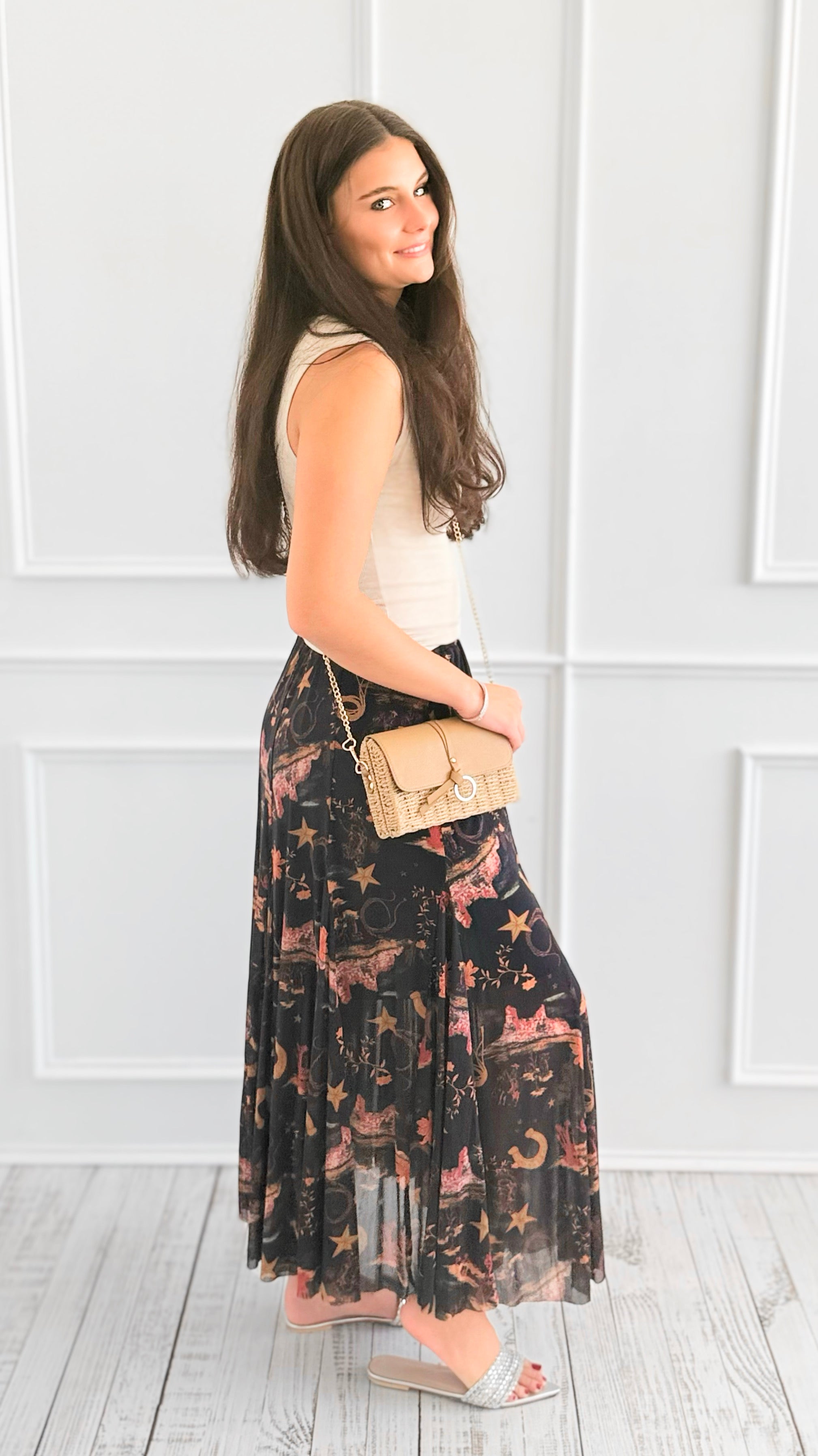 Starstruck Western Skirt-170 Bottoms-Easel-Coastal Bloom Boutique, find the trendiest versions of the popular styles and looks Located in Indialantic, FL