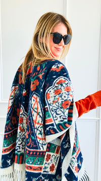 Bohemian Tapestry of Elegance Wrap-150 Cardigans/Layers-Original USA-Coastal Bloom Boutique, find the trendiest versions of the popular styles and looks Located in Indialantic, FL
