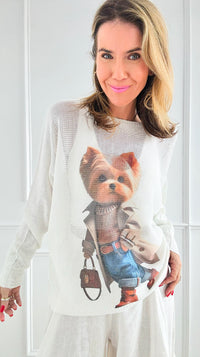 Milo the Yorkie Italian St Tropez Knit-140 Sweaters-Italianissimo-Coastal Bloom Boutique, find the trendiest versions of the popular styles and looks Located in Indialantic, FL