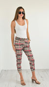 Plaid Wish List Italian Joggers- Sand Beige-pants-Italianissimo-Coastal Bloom Boutique, find the trendiest versions of the popular styles and looks Located in Indialantic, FL