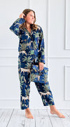 Rainforest Dreams Cotton Pajama Set - Navy-220 Intimates-bhavnas boutique-Coastal Bloom Boutique, find the trendiest versions of the popular styles and looks Located in Indialantic, FL