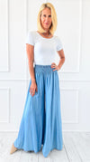 Denim Breezy Italian Palazzo Pant-100 Pants-Italianissimo-Coastal Bloom Boutique, find the trendiest versions of the popular styles and looks Located in Indialantic, FL