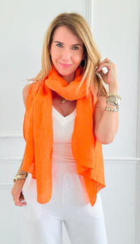Chic Italian Scarf- Orange-260 Other Accessories-NSP-Coastal Bloom Boutique, find the trendiest versions of the popular styles and looks Located in Indialantic, FL