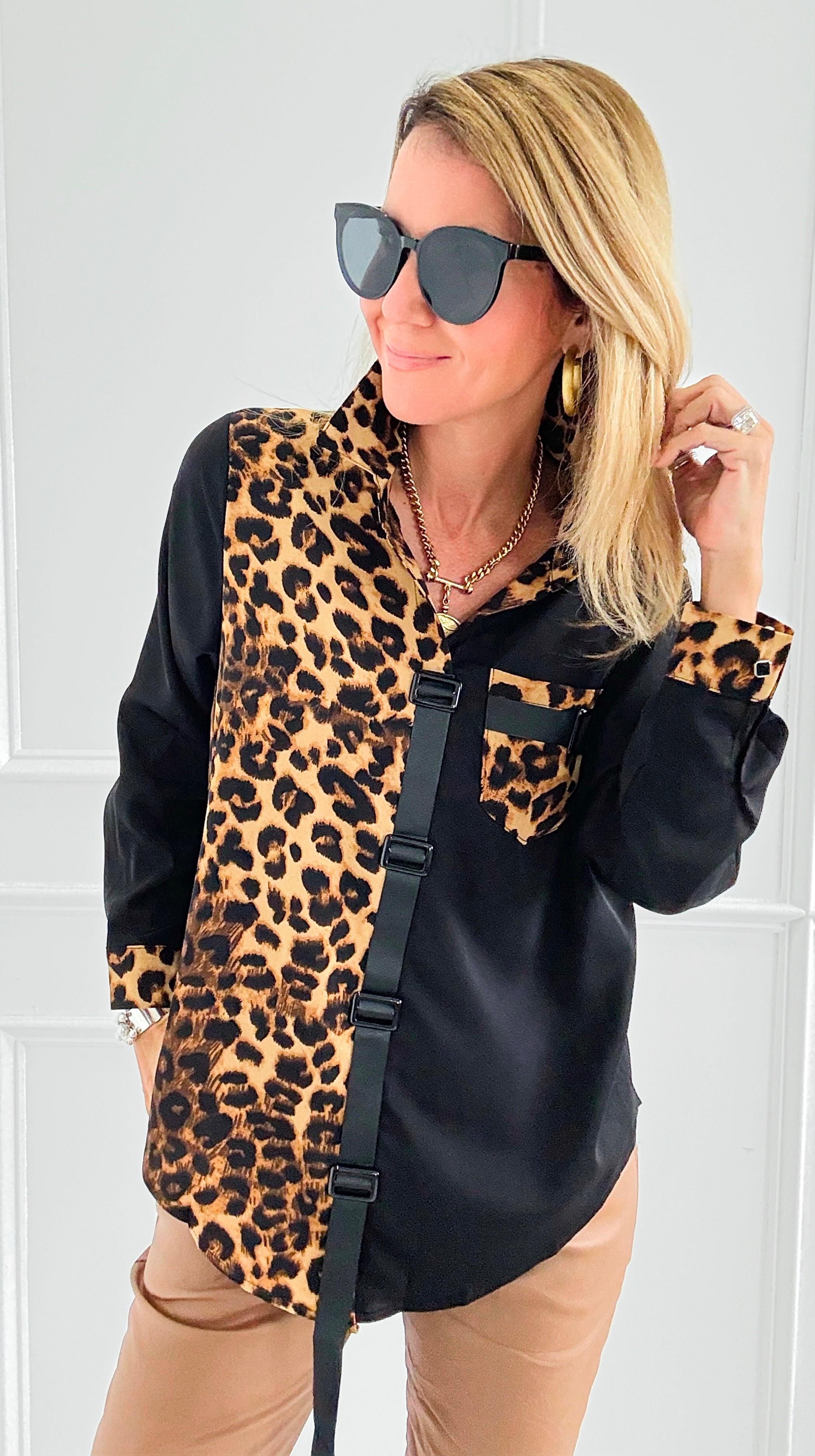 Wild Signature Blouse-110 Long Sleeve Tops-7Mango7-Coastal Bloom Boutique, find the trendiest versions of the popular styles and looks Located in Indialantic, FL