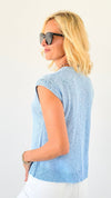 Summertime Bliss Sleeveless Knit Top - Light Blue-150 Cardigans/Layers-La Miel-Coastal Bloom Boutique, find the trendiest versions of the popular styles and looks Located in Indialantic, FL