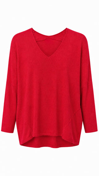 Poppy Oversized Tunic Sweater - Coral