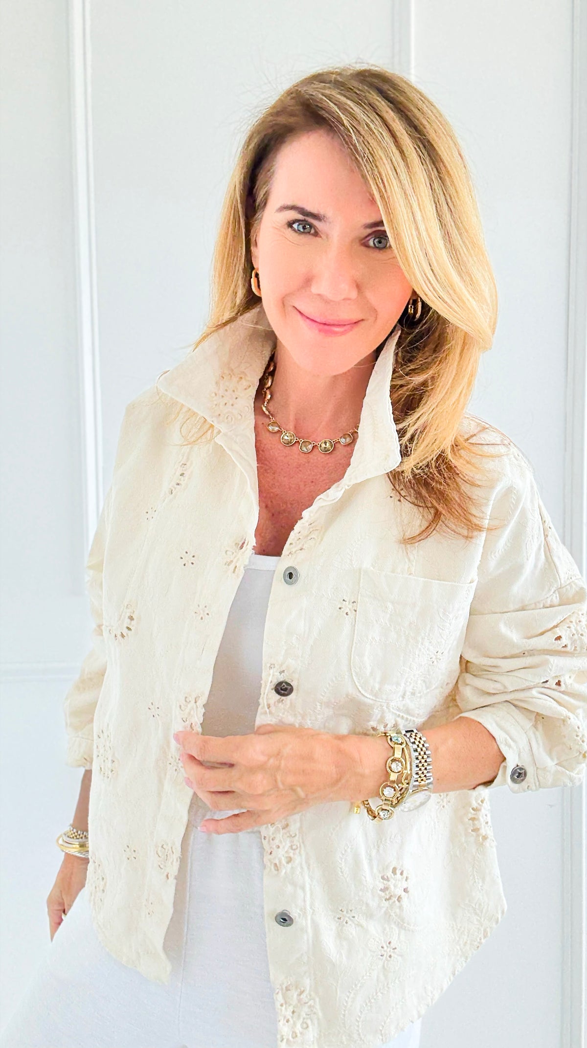 Bloom Embroidered Italian Jacket-160 Jackets-LY PARIS-Coastal Bloom Boutique, find the trendiest versions of the popular styles and looks Located in Indialantic, FL