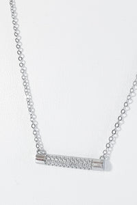 Sterling Silver Micropave Bar Necklaces-230 Jewelry-NEWNYC2-Coastal Bloom Boutique, find the trendiest versions of the popular styles and looks Located in Indialantic, FL