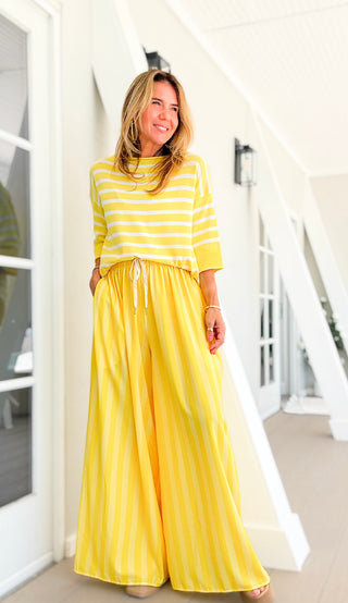 Sunshine Stripe Kapri Italian Pants