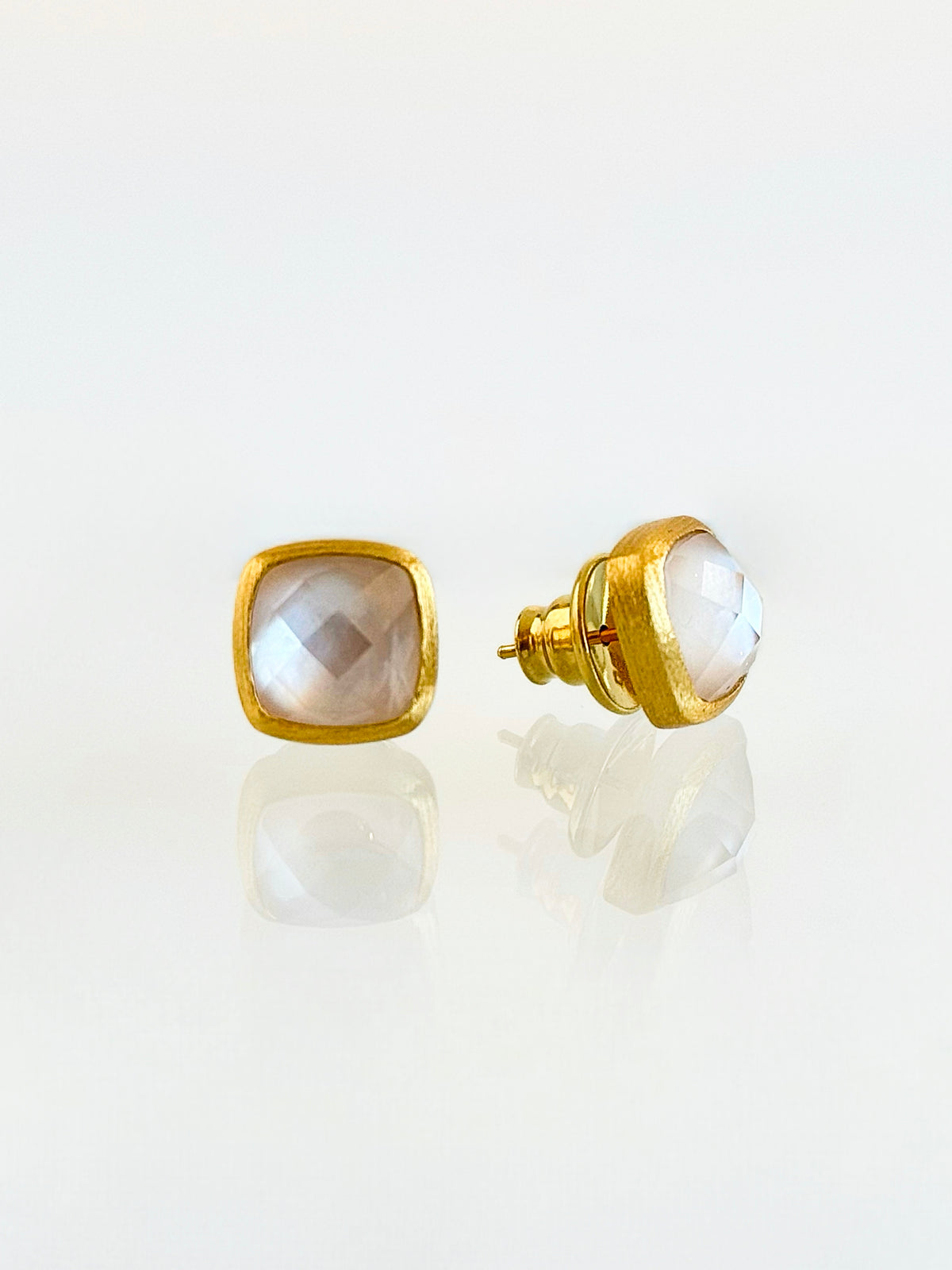 Iridescent Stone Stud Earrings - Mother of Pearl-230 Jewelry-Betty Carre-Coastal Bloom Boutique, find the trendiest versions of the popular styles and looks Located in Indialantic, FL