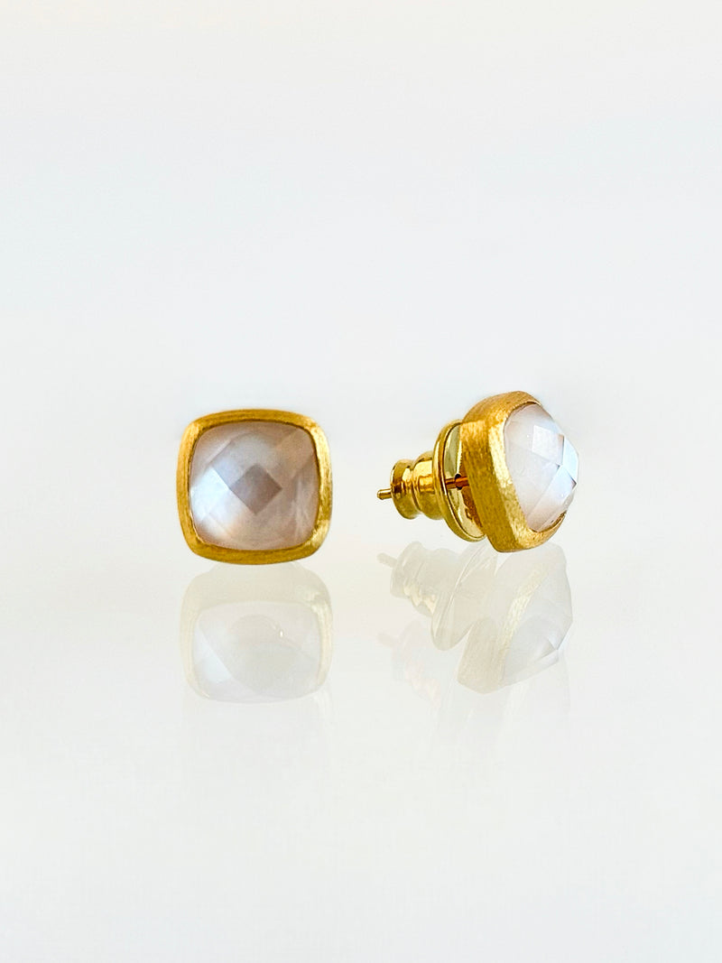 Iridescent Stone Stud Earrings - Mother of Pearl-230 Jewelry-Betty Carre-Coastal Bloom Boutique, find the trendiest versions of the popular styles and looks Located in Indialantic, FL