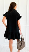 Jet Set Go Quilted Zip Mini Dress - Black-200 Dresses/Jumpsuits/Rompers-she + sky-Coastal Bloom Boutique, find the trendiest versions of the popular styles and looks Located in Indialantic, FL
