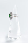 Sterling Silver Queen of Emerald Halo Ring-230 Jewelry-NYC-Coastal Bloom Boutique, find the trendiest versions of the popular styles and looks Located in Indialantic, FL
