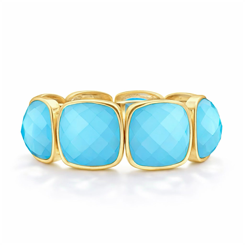 Luxe Facet Link Bracelet - Turquoise