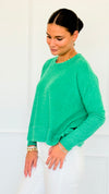 Brushed Melange Sweater - K Green-140 Sweaters-Zenana-Coastal Bloom Boutique, find the trendiest versions of the popular styles and looks Located in Indialantic, FL