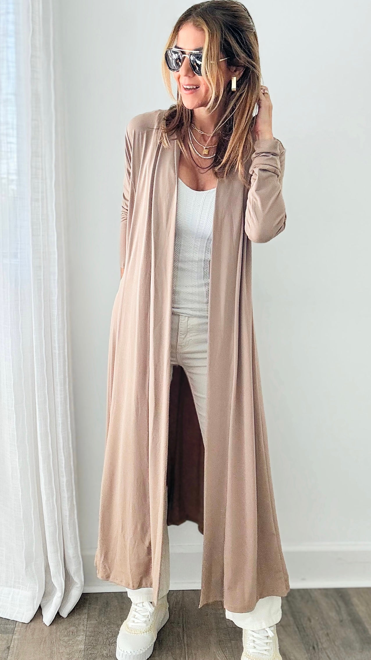 Open-Front Belted Cardigan-150 Cardigan Layers-HYFVE-Coastal Bloom Boutique, find the trendiest versions of the popular styles and looks Located in Indialantic, FL