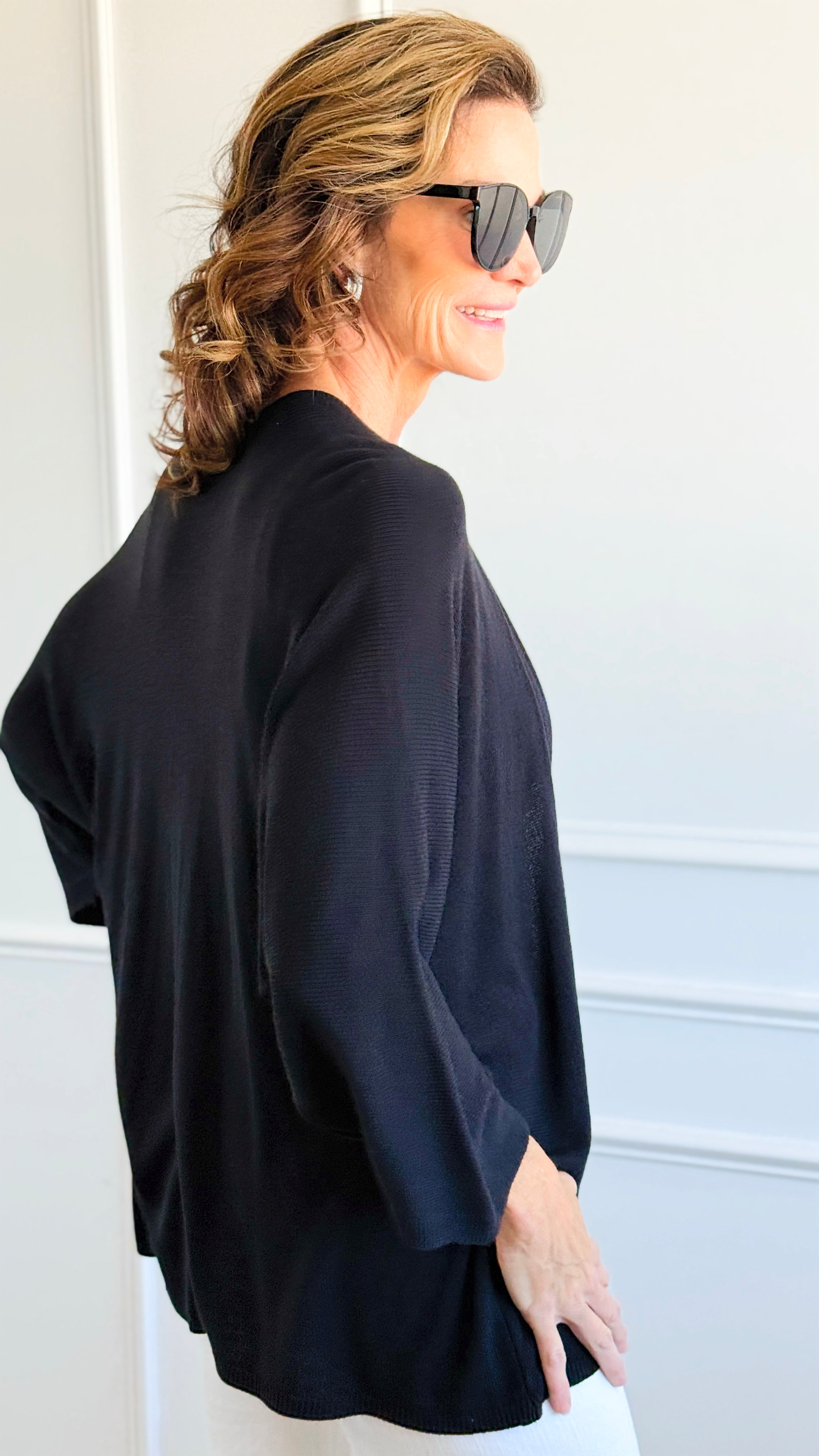 Sunday Italian Modal Cardigan- Black-150 Cardigan Layers-Italianissimo-Coastal Bloom Boutique, find the trendiest versions of the popular styles and looks Located in Indialantic, FL