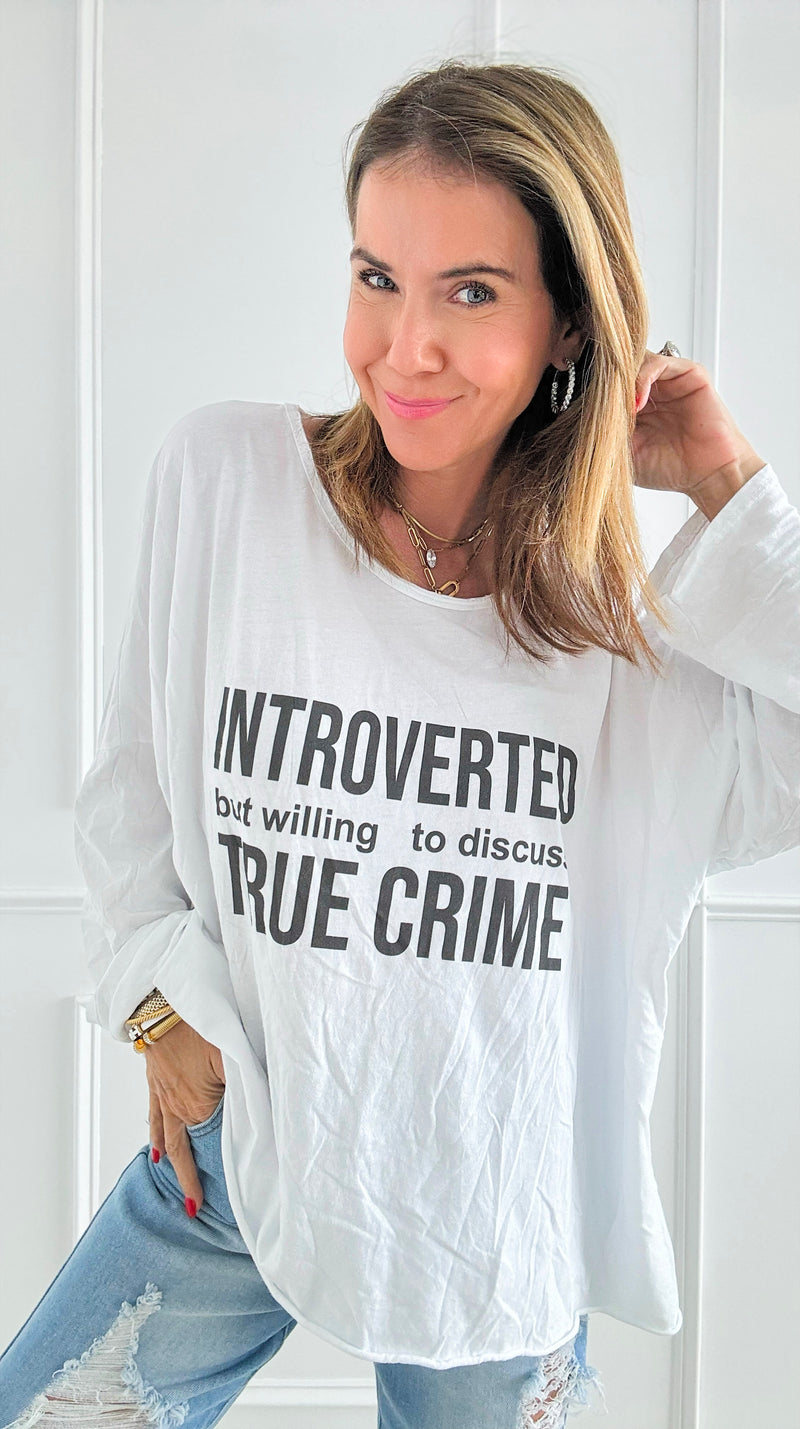 Introverted Italian T-Shirt-130 Long sleeve top-Italianissimo-Coastal Bloom Boutique, find the trendiest versions of the popular styles and looks Located in Indialantic, FL