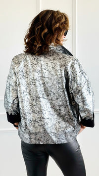 Silver Streak Italian Jacket-160 Jackets-MILAN SLV-Coastal Bloom Boutique, find the trendiest versions of the popular styles and looks Located in Indialantic, FL
