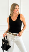 Crazy Beautiful V & Scoop Neck Braless Tank - Black-220 Intimates-Elietian-Coastal Bloom Boutique, find the trendiest versions of the popular styles and looks Located in Indialantic, FL
