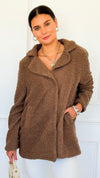 Cozy Up Sherpa Coat - Mocha-160 Jackets-26 International-Coastal Bloom Boutique, find the trendiest versions of the popular styles and looks Located in Indialantic, FL