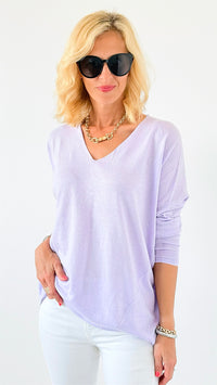 Poppy Relaxed Sweater - Lavender-130 Long Sleeve Tops-miracle-Coastal Bloom Boutique, find the trendiest versions of the popular styles and looks Located in Indialantic, FL