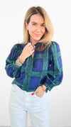 Timeless Plaid Button-Up Top-130 Long Sleeve Tops-SUGARLIPS-Coastal Bloom Boutique, find the trendiest versions of the popular styles and looks Located in Indialantic, FL