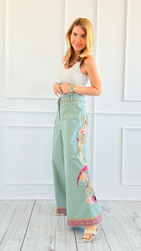 Botanical Charm Wide-Leg Pants-170 Bottoms-Aratta-Coastal Bloom Boutique, find the trendiest versions of the popular styles and looks Located in Indialantic, FL