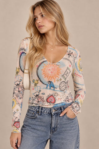 Somewhere in Time Lurex Trim Italian Top
