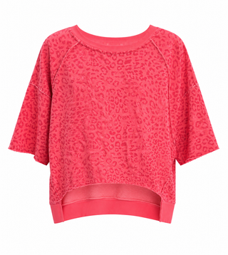 Spotted in Style Italian Short Sleeve Sweatshirt - Neon Coral