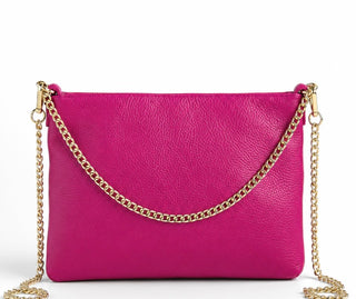 'The Forever' Italian Leather Shoulder Bag- Fuchsia