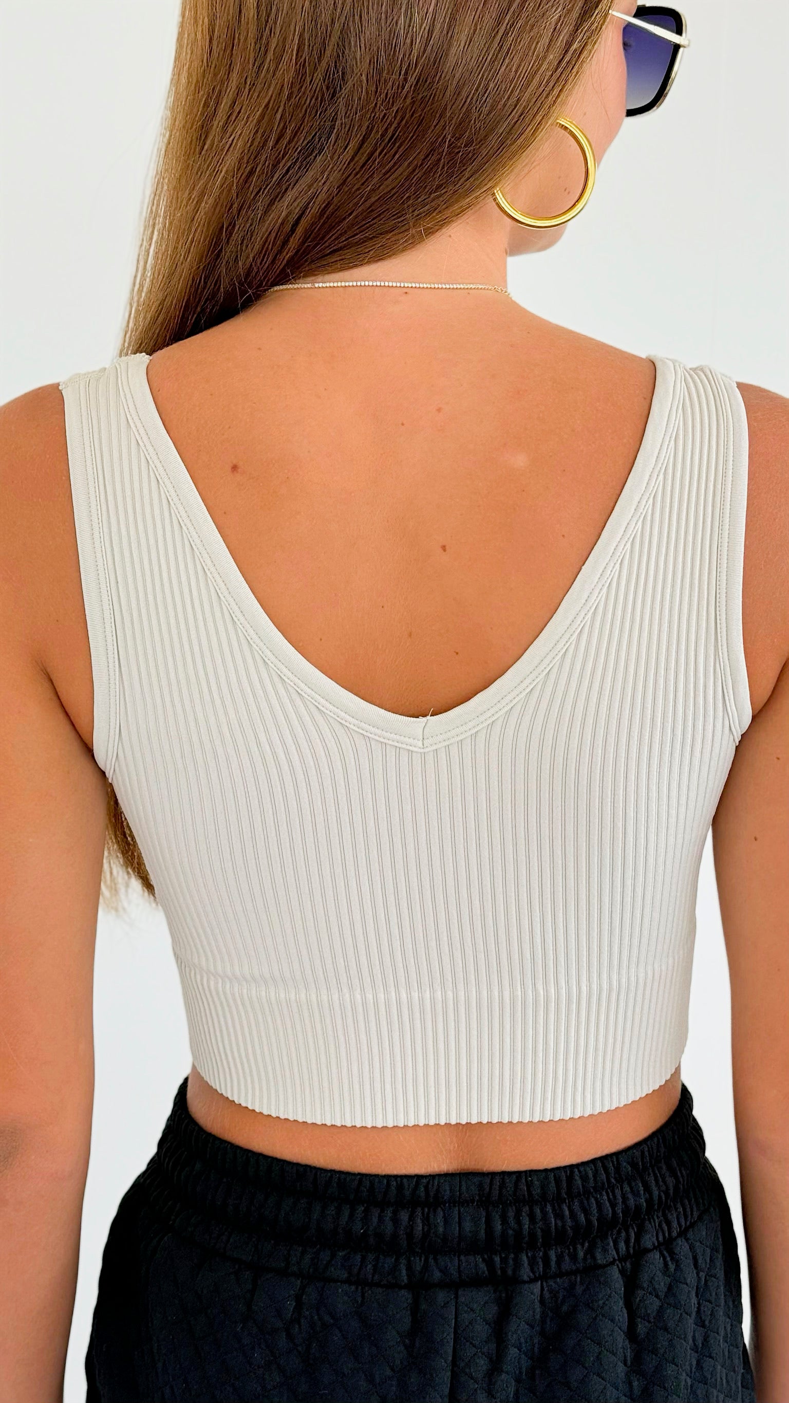 Ribbed Seamless Bra Top - Sand Beige-220 Intimates-Zenana-Coastal Bloom Boutique, find the trendiest versions of the popular styles and looks Located in Indialantic, FL