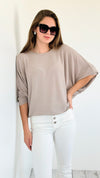 Everyday Essentials Ribbed Tee - Ash Mocha-130 Long Sleeve Tops-Zenana-Coastal Bloom Boutique, find the trendiest versions of the popular styles and looks Located in Indialantic, FL