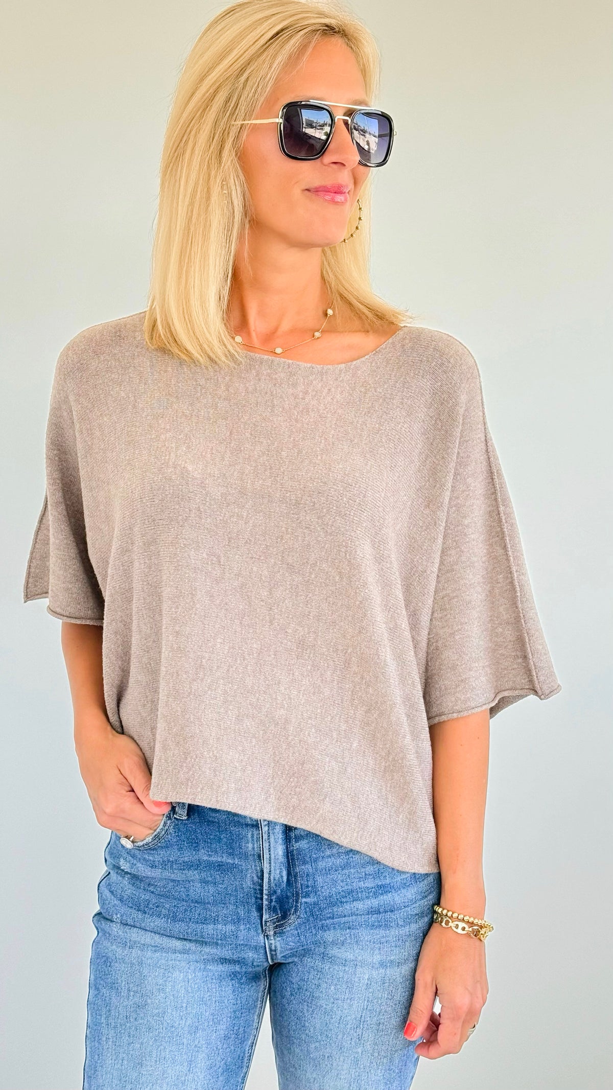 Winter in Amalfi Italian Top - Ash Mocha-140 Sweaters-Italianissimo-Coastal Bloom Boutique, find the trendiest versions of the popular styles and looks Located in Indialantic, FL