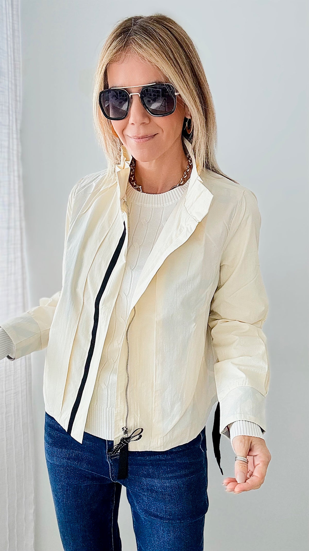 Timberlane Woven Jacket - Cream/Beige-160 Jackets-Joh Apparel-Coastal Bloom Boutique, find the trendiest versions of the popular styles and looks Located in Indialantic, FL