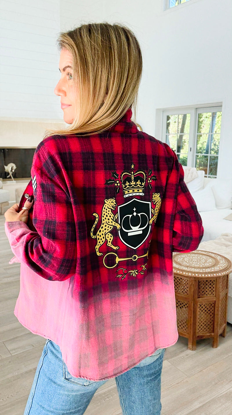 CB Custom - Regal Rebelion Plaid Top-110 Long Sleeve Tops-Anniewear / Holly-Coastal Bloom Boutique, find the trendiest versions of the popular styles and looks Located in Indialantic, FL