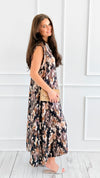 Bloom Camo Shimmer V-neck Italian Long Dress-200 Dresses/Jumpsuits/Rompers-1988-Coastal Bloom Boutique, find the trendiest versions of the popular styles and looks Located in Indialantic, FL