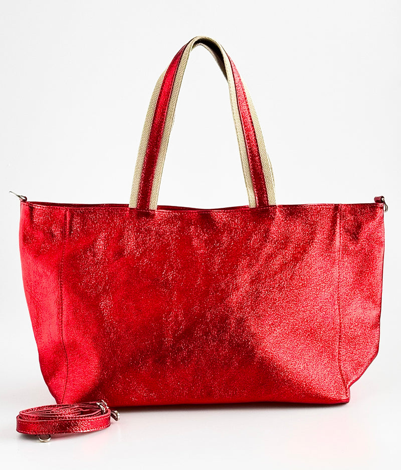 Italian Crimson Luxe Tote Bag-240 Bags-DEDA LEATHER-Coastal Bloom Boutique, find the trendiest versions of the popular styles and looks Located in Indialantic, FL