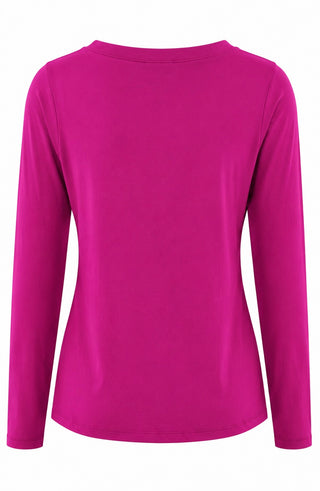 V-Neck Anniston Microfiber Tee  - Magenta