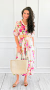 Botanical Belted Italian Midi Dress-200 Dresses/Jumpsuits/Rompers-AZUL MONACO-Coastal Bloom Boutique, find the trendiest versions of the popular styles and looks Located in Indialantic, FL