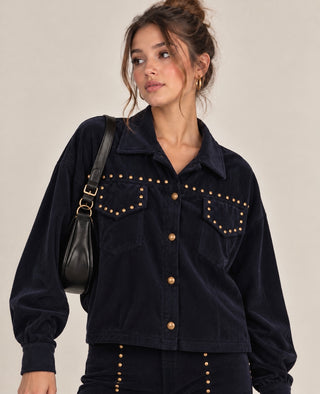 Golden Stud Corduroy Italian Jacket