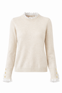 Jet Set Lace Cuff Knit - Oatmeal