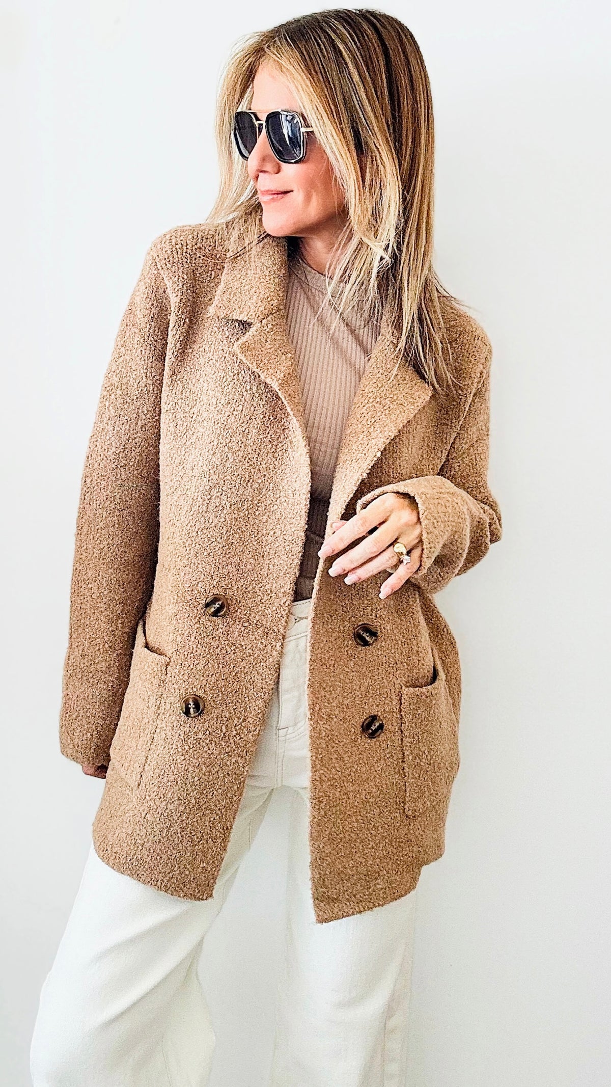 Cozy Grandpa Coat - Camel-Coat-Be Cool-Coastal Bloom Boutique, find the trendiest versions of the popular styles and looks Located in Indialantic, FL