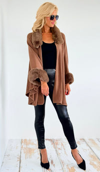 Timeless Faux Fur Coat - Mocha-160 Jackets-On Blue-Coastal Bloom Boutique, find the trendiest versions of the popular styles and looks Located in Indialantic, FL