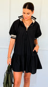 Game On Half Zip Mini Dress-200 Dresses/Jumpsuits/Rompers-entro-Coastal Bloom Boutique, find the trendiest versions of the popular styles and looks Located in Indialantic, FL