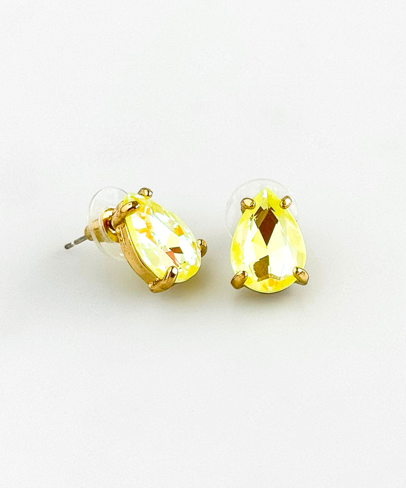 Sunlit Teardrop Stud Earrings - Yellow-230 Jewelry-NYW-Coastal Bloom Boutique, find the trendiest versions of the popular styles and looks Located in Indialantic, FL