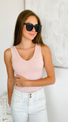 Crazy Beautiful Built In Bra Tank - Blush-220 Intimates-Elietian-Coastal Bloom Boutique, find the trendiest versions of the popular styles and looks Located in Indialantic, FL