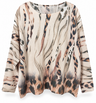 Leopard Lines Italian Sweater