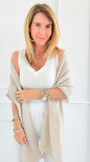 Chic Italian Scarf- Beige-260 Other Accessories-NSP/PORCIENTO-Coastal Bloom Boutique, find the trendiest versions of the popular styles and looks Located in Indialantic, FL